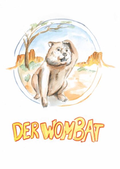 Aqarell eines Wombats