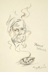 Helmut Schmidt Portrait von Helmut Schmidt in Ziegarettenrauch